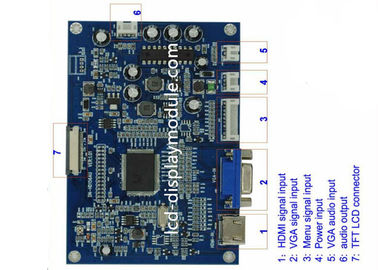 HDMI Tft Hdmi-kleurendisplay 7 250cd/M2 Helderheid 1024x600 Resolutie